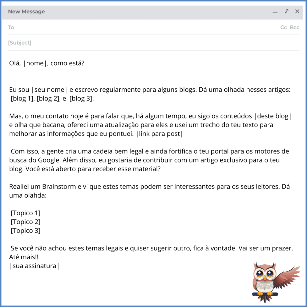 modelo de contato com template que mostra sagacidade do link builder