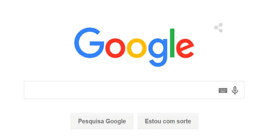 Imagem do buscador do google, uma das empresas com ótima arquitetura de marca