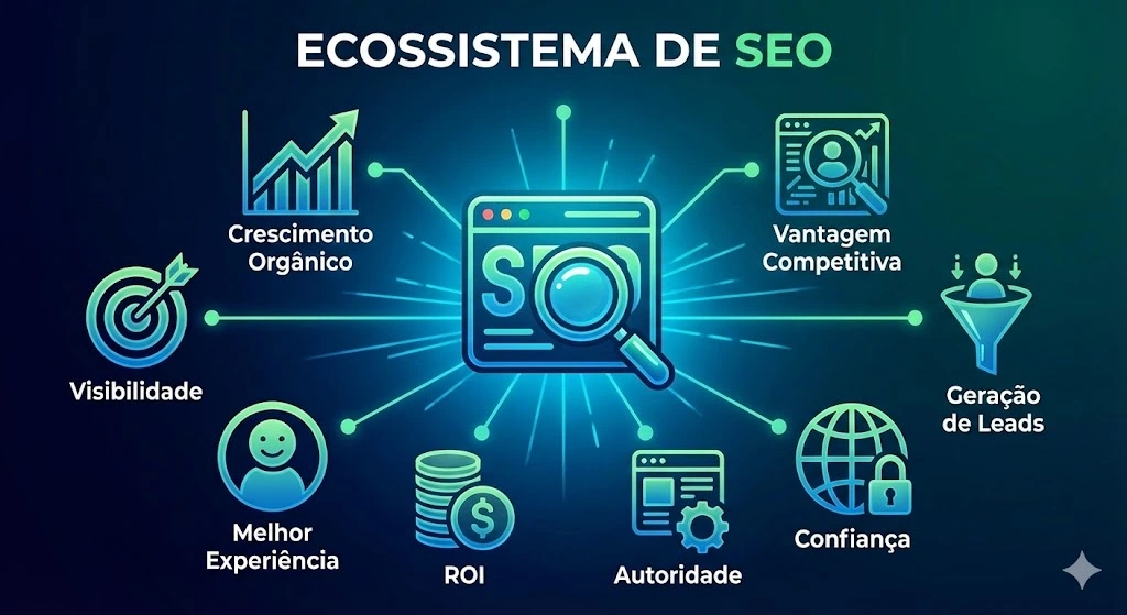 representação gráfica com elementos se vale a pena investir em seo
