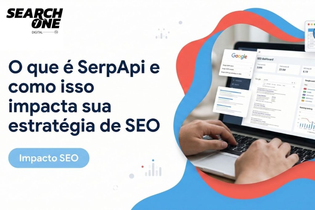 capa com pessoa mexendo em notebook e um título "o que é SerpApi"